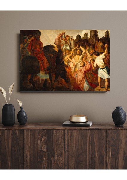 Rembrandt -Lapidation-Saint-Étienne-Mba-Lyon - Ahşap Mdf Tablo fırsatları