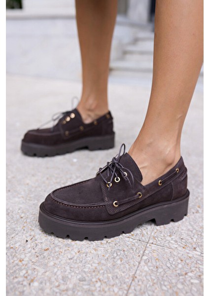 Alvarez Kadın Kahve Gercek Suet Bagcıklı Loafer