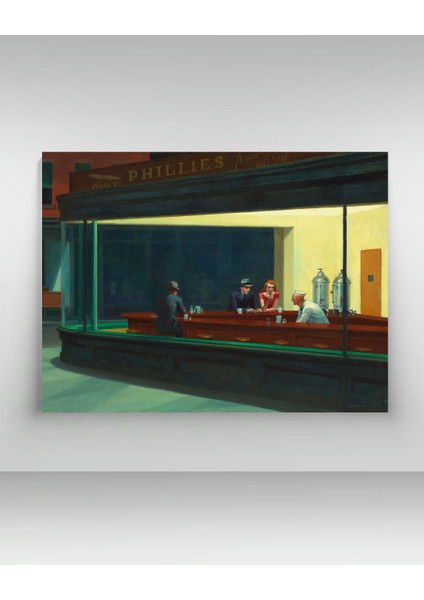 Edward Hopper -Nighthawks - Ahşap Mdf Tablo fiyatları