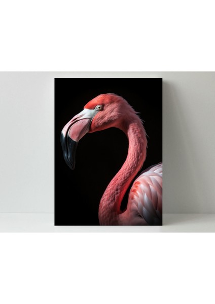 Flamingo Siyah Arkaplan -Ahşap Mdf Tablo fiyatları