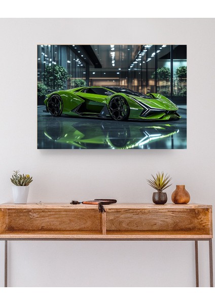 Yeşil Lambo Showroom - Ahşap Mdf Tablo modelleri