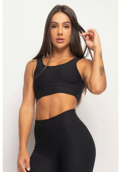 Fitilli Siyah Ribanalı Üst ve Şort Takımı indirimleri