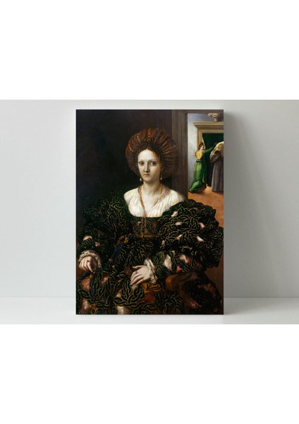 Giulio Romano - Portrait Of Margherita Paleologo- Ahşap Mdf Tablo fiyatları
