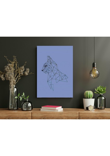 Geometrik Kedi Mor Arkaplan -Ahşap Mdf Tablo fiyatları