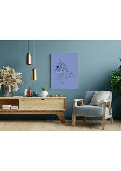Geometrik Kedi Mor Arkaplan -Ahşap Mdf Tablo modelleri