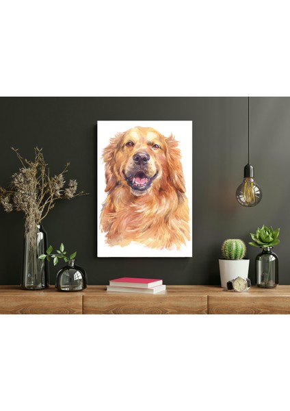Golden Retriewer -Ahşap Mdf Tablo