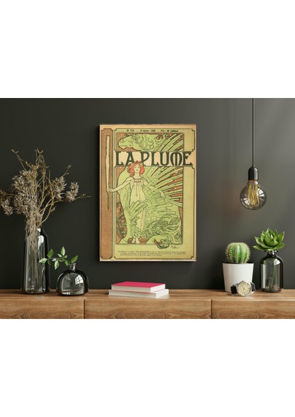 Alphonse Mucha - English 'la Plume' - Ahşap Mdf Tablo