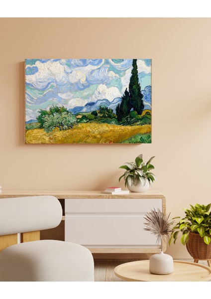 Vincent Van Gogh - Wheat Field With Cypresses - Ahşap Mdf Tablo