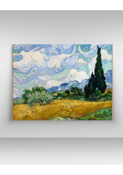 Vincent Van Gogh - Wheat Field With Cypresses - Ahşap Mdf Tablo fiyatları