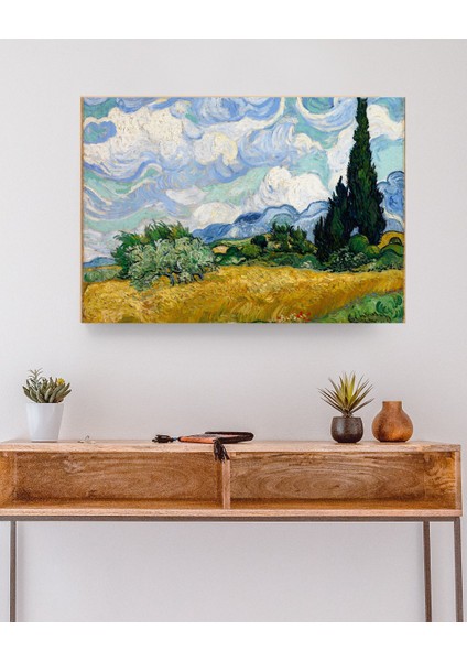 Vincent Van Gogh - Wheat Field With Cypresses - Ahşap Mdf Tablo modelleri