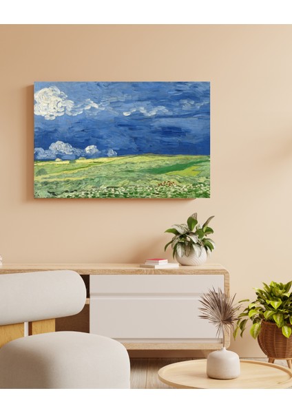 Vincent Van Gogh - Wheatfield Under Thunderclouds - Ahşap Mdf Tablo