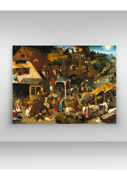 Pieter Brueghel The Elder - The Dutch Proverbs - Ahşap Mdf Tablo fiyatları