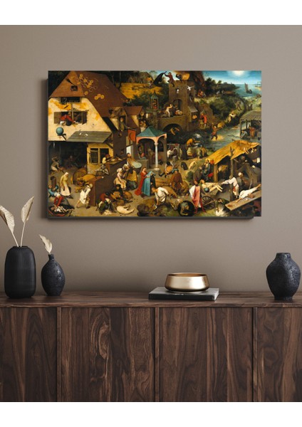 Pieter Brueghel The Elder - The Dutch Proverbs - Ahşap Mdf Tablo fırsatları