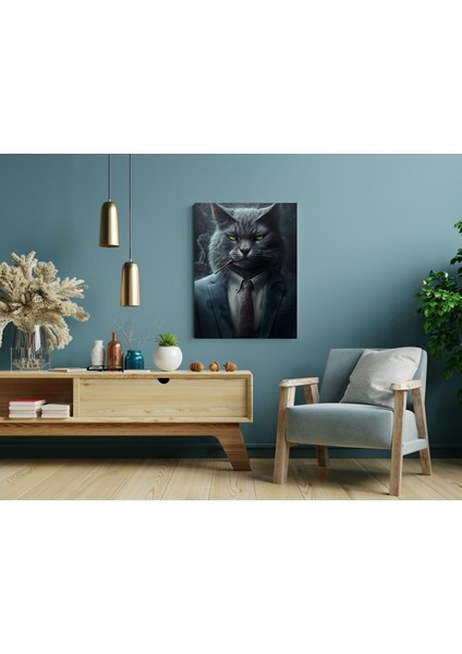 Kedi Iş Hayvanı - Ahşap Mdf Tablo modelleri