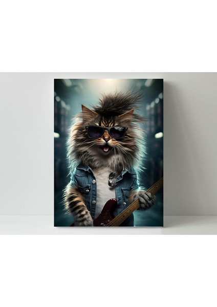 Kedi Rock - Ahşap Mdf Tablo fiyatları