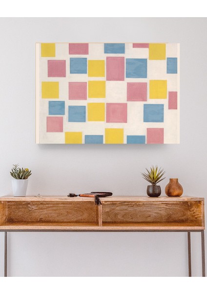 Pierre Mondrian - Composition With Colour Fields - Ahşap Mdf Tablo fiyatları