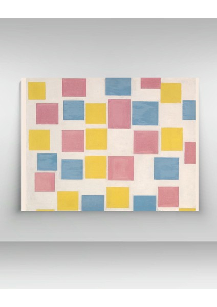 Pierre Mondrian - Composition With Colour Fields - Ahşap Mdf Tablo modelleri