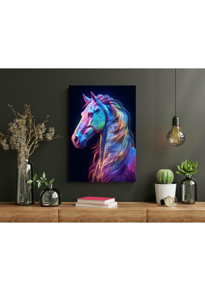 Neon At -Ahşap Mdf Tablo