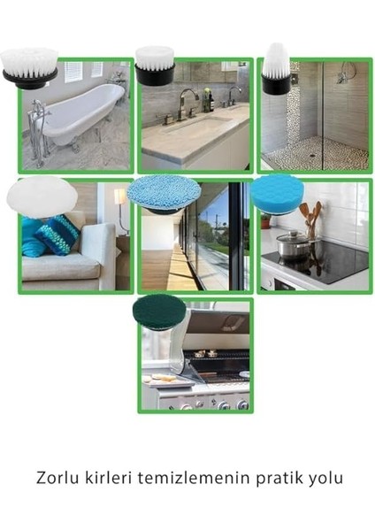 KSC-4229 Şarjlı Döner Başlıklı Temizlik Fırçası 7 Başlıklı Uzatma Çubuklu Temizlik Makinesi fiyatları