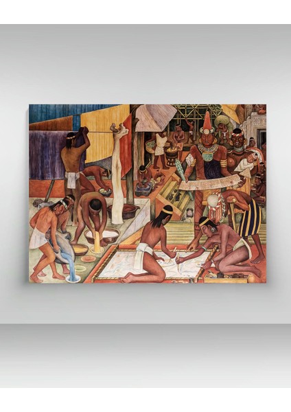 Diego Rivera -La Industria Del Maguey Y El Amate - Ahşap Mdf Tablo fiyatları