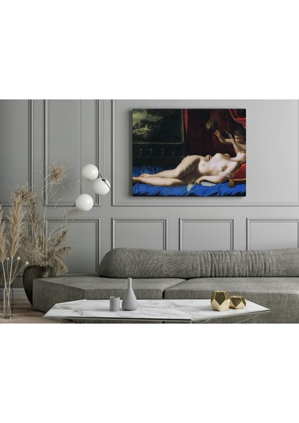 Artemisia Gentileschi - Sleeping Venus - Ahşap Mdf Tablo