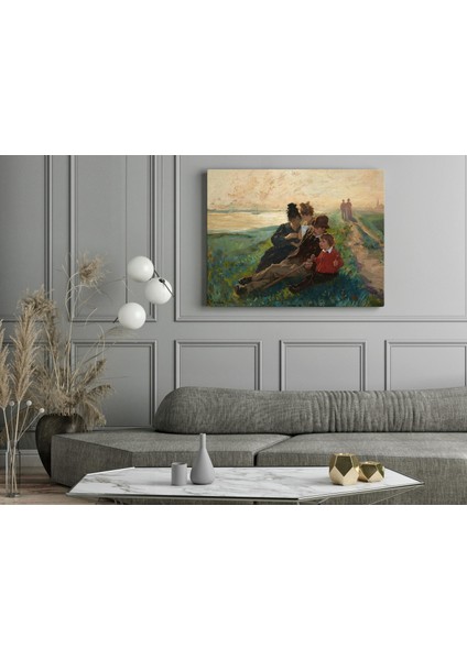 Arthur Kampf - A Summer Outing On The Rheinwiese By Düsseldorf - Ahşap Mdf Tablo