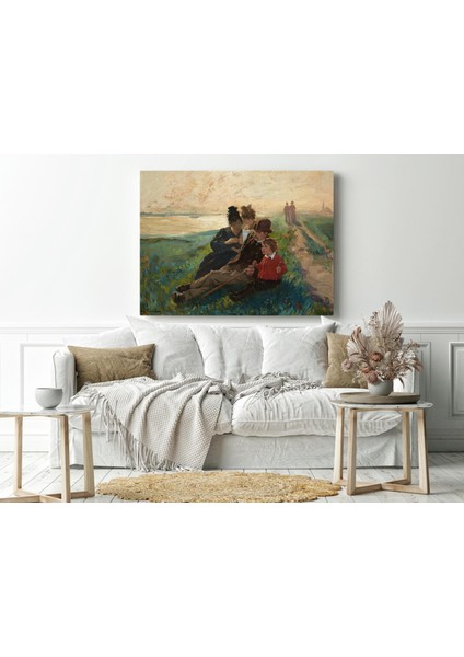 Arthur Kampf - A Summer Outing On The Rheinwiese By Düsseldorf - Ahşap Mdf Tablo fiyatları