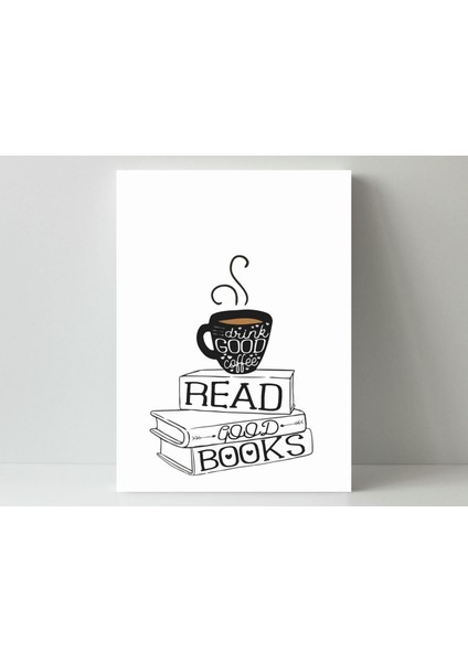 Drink And Read - Ahşap Mdf Tablo