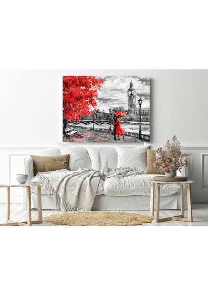 Romantik Aşık Londra - Ahşap Mdf Tablo