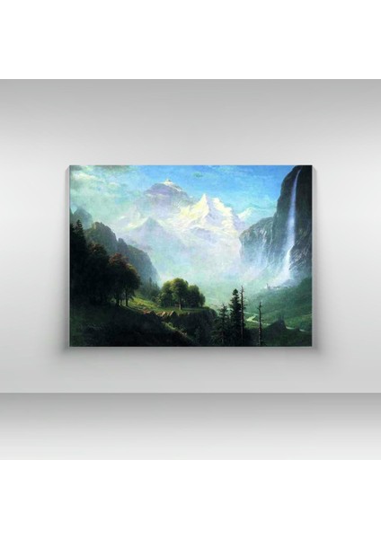 Bierstadt Albert- Staubbach Falls Near Lauterbrunnen Switzerland - Ahşap Mdf Tablo fırsatları