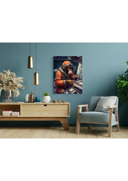 Astronot Maymun Uzay Aracında - Ahşap Mdf Tablo modelleri