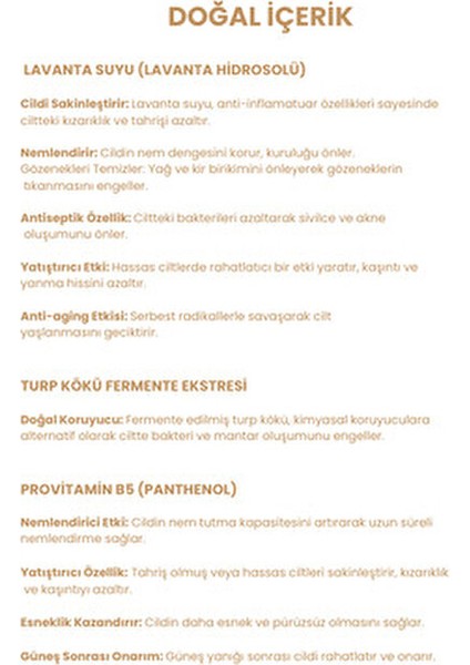 Lavanta Suyu %100 Doğal ve Saf, Canlandırıcı, Besleyici Tonik 150 ml (Provitamin B5 ile Nemlendirir) fiyatları