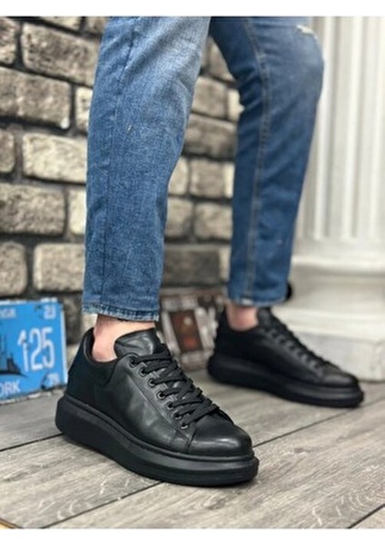 Kadın Erkek Unisex Bağcıklı Deri Yüksek Tabanlı Rahat Günlük Spor Ayakkabı Sneaker fiyatları