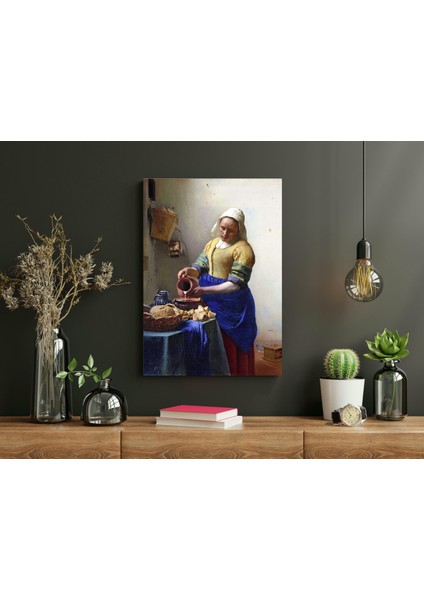 Johannes Vermeer - De Melkmeid- Ahşap Mdf Tablo