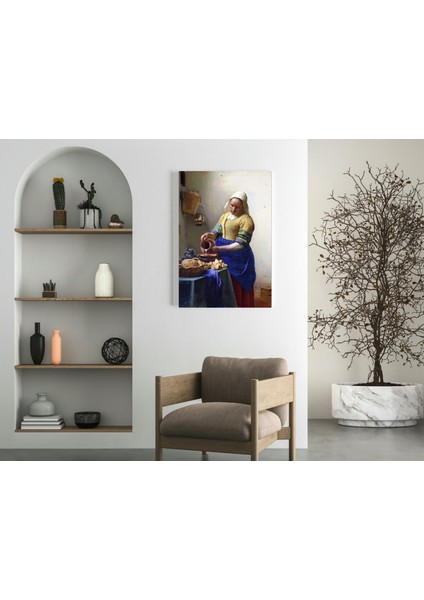 Johannes Vermeer - De Melkmeid- Ahşap Mdf Tablo fırsatları