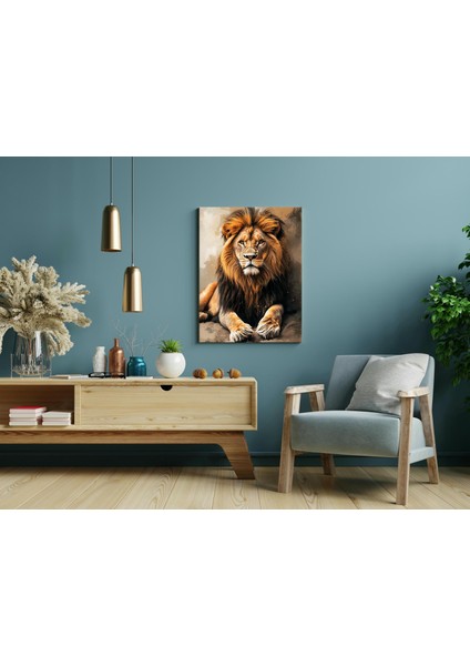 Aslan Sert ve Asil - Ahşap Mdf Tablo