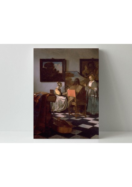 Johannes Vermeer - The Concert- Ahşap Mdf Tablo fiyatları
