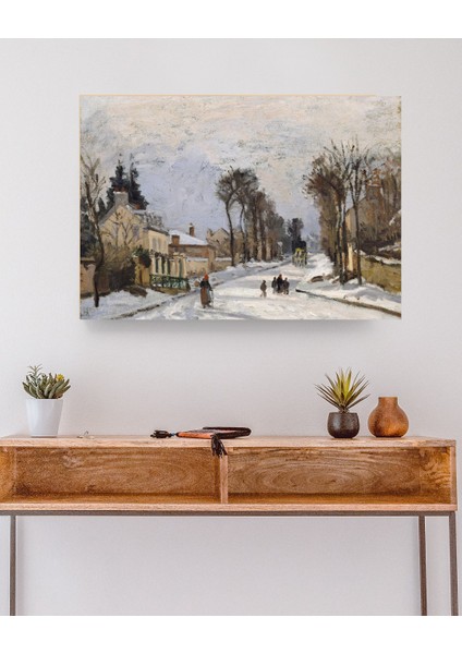 Camille Pissarro -Route To Versailles, Louveciennes - Ahşap Mdf Tablo modelleri