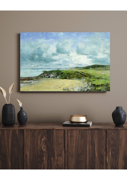 Eugène Louis -Boudin The Coast Of Portrieux, Cotes-Du-Nord - Ahşap Mdf Tablo fırsatları