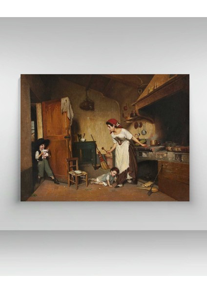 Gaetano Chiericci - Der Maskenscherz - Ahşap Mdf Tablo fiyatları