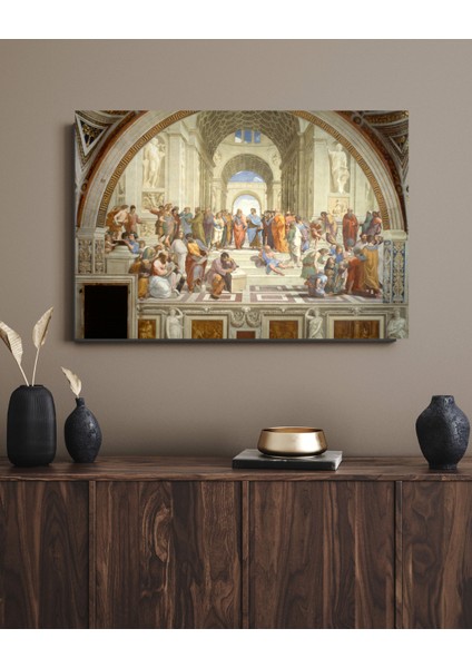 Raffaello Santi - The School Of Athens - Ahşap Mdf Tablo fırsatları