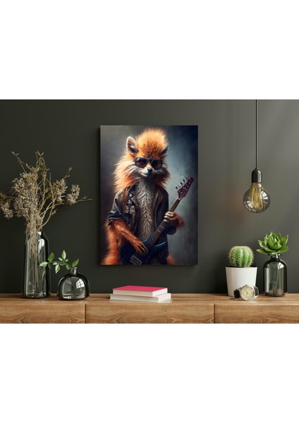 Tilki Rock - Ahşap Mdf Tablo