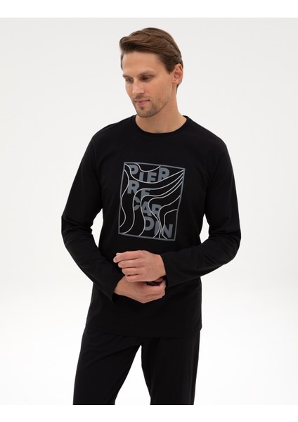 Erkek Siyah Pijama Takımı 50322653-001 modelleri