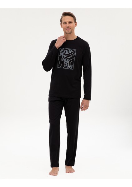 Erkek Siyah Pijama Takımı 50322653-001 fırsatları