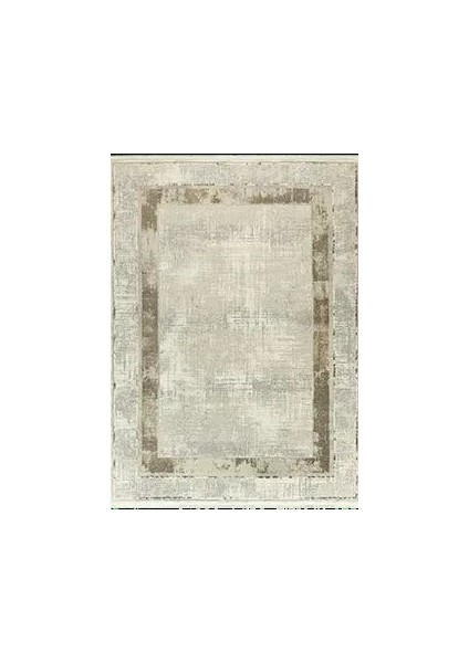 Ayora Çerçeveli Krem Polipropilen ve Polyester Makine Halısı