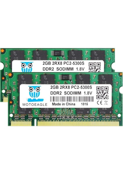 4gb (2X2GB) Pc2 5300 Sodimm Ram Ddr2 667MHZ 2rx8 2gb Ddr2 5300S Pc2 666MHZ Bellek 200-PIN Cl5 1,8V Not Defteri Imac, Mac Mini, Macbook, Macbook Pro, Intel Için