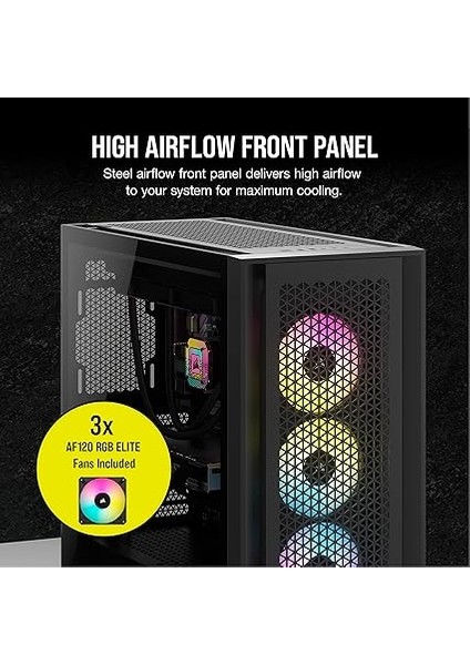CC-9011242-WW Icue 5000D Rgb Airflow 3XAF120 Mid-Tower Siyah Gaming Kasa fırsatları
