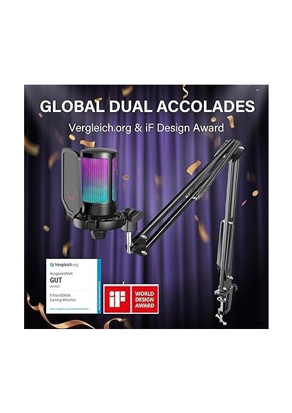 Ampligame A6T Twitch - Youtuber - Gamer - Tiktok - Yayıncı USB Mikrofon Seti (Siyah) fiyatları
