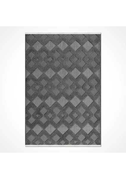 Conde Geometrik Antrasit Polyester Kaydırmaz Tabanlı Makine Halısı fiyatları