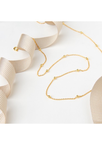 95 Ayar Sarı Altın Kaplama Toplu Model Gümüş Zincir Kolye
